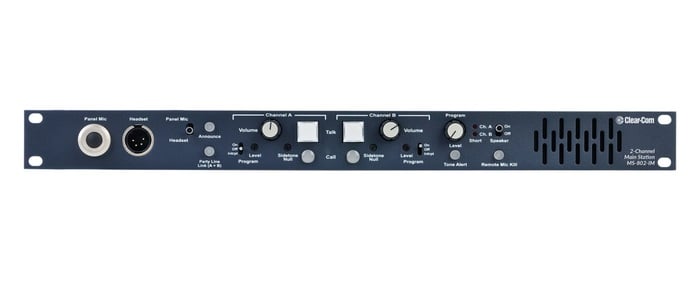 Clear-Com MS-802-IM 2-Channel 1RU Rack Mount Marine Certified Headset And Speaker Station