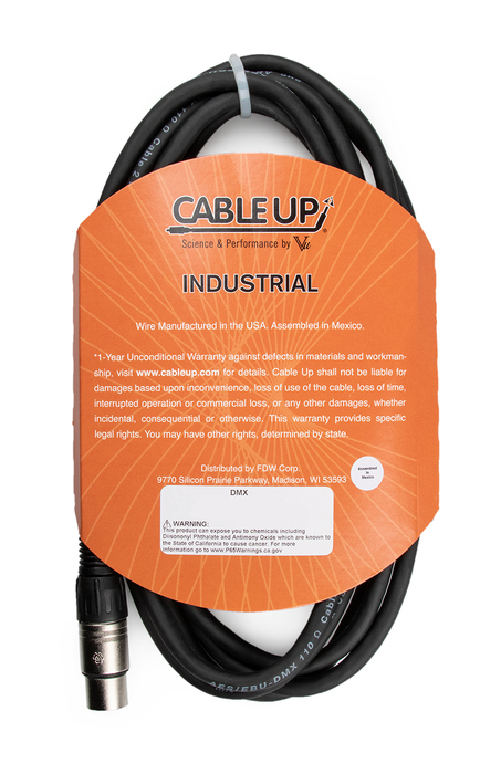 Cable Up DMX-XX5-20 20 Ft 5-Pin DMX Male To 5-Pin DMX Female Cable