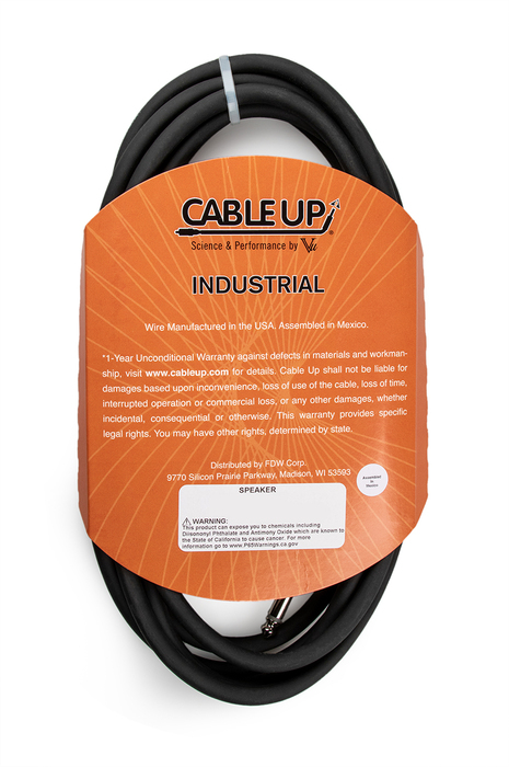 Cable Up SPK16/2-PP-50 50 Ft 16AWG TS To TS Speaker Cable