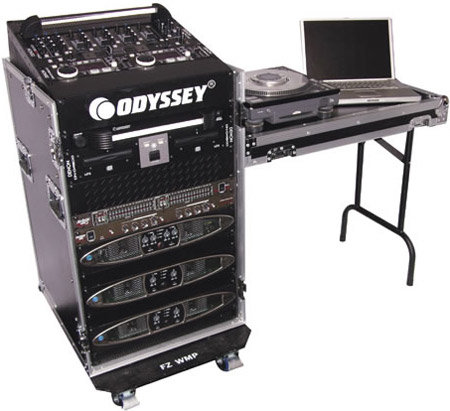 Odyssey FZ1116WDLX Pro Rack Case With Wheels And Table, 11 Unit Top Rack, 16 Unit Bottom Rack