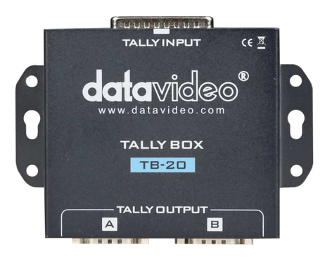 Datavideo TB-20 Tally Box Converter For ITC-100 Intercom And AG-HMX10 Swtchr