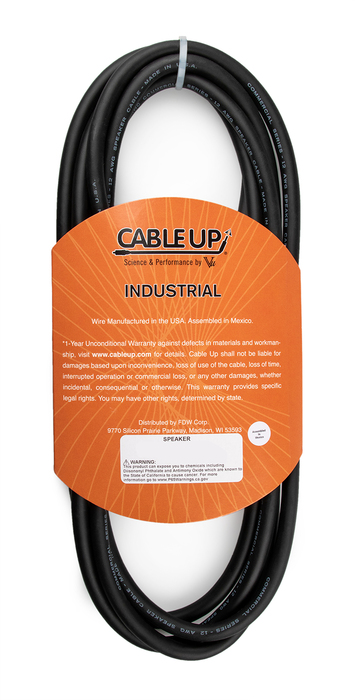 Cable Up SPK12/2-SS-10 10 Ft 12AWG Twist To Twist Speaker Cable