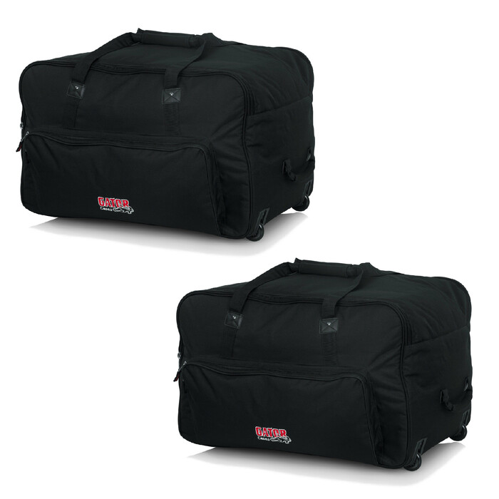 Gator GPA712LG-TWO-K Rolling Speaker Bag For Large 12" Speaker 2 Pack Bundle