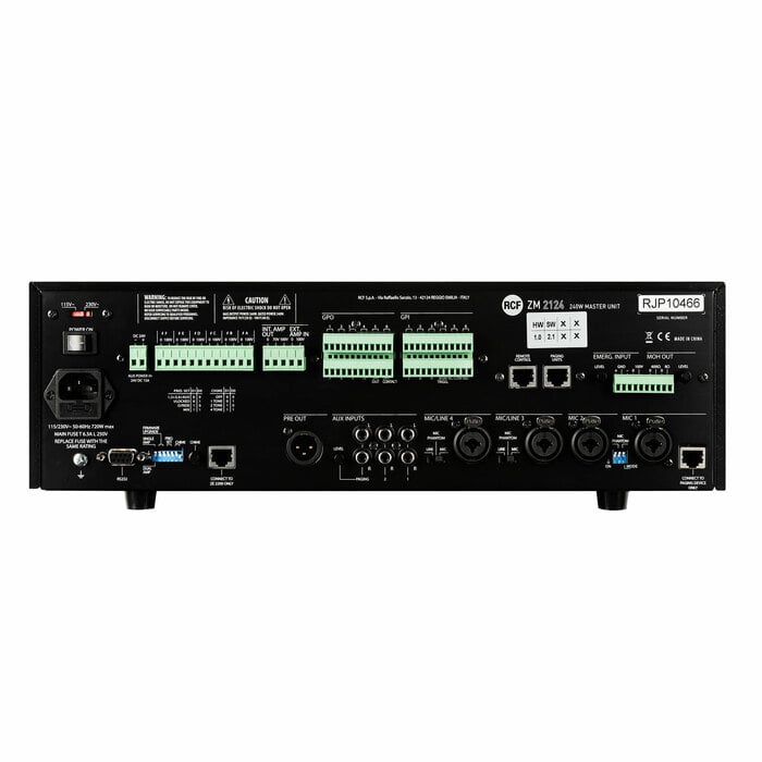 RCF ZM2124 4x6 Zone Mixer Amp, 240W