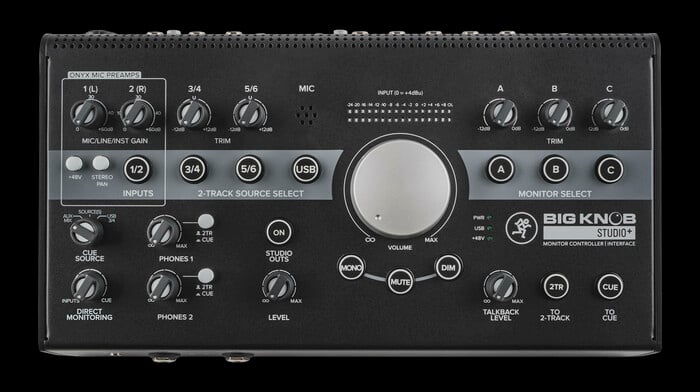 Mackie Big Knob Studio+ Big Knob 4X3 Studio Monitor Controller, USB Interface, 192 Khz