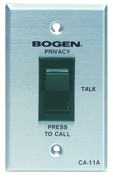 Bogen CA11A Wall Plate Call-In Switch With Privacy And SCR, Single-Gang