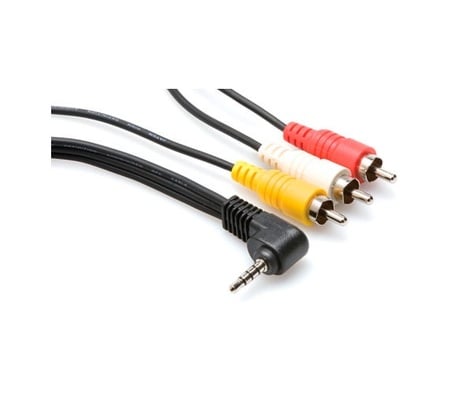 Hosa C3M-105 5' Right-Angle 3.5mm TRRS To Composite A/V Cable