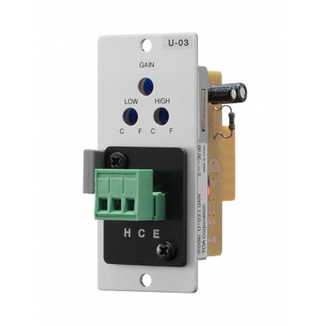 TOA U-03S Unbalanced Line Input Module With High / Low-Cut Filters, Removable Terminal Block