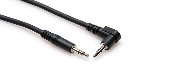 Hosa CMM-105R 5' 3.5mm TRS To 3.5mm TRS Cable With One Right-Angle Connector