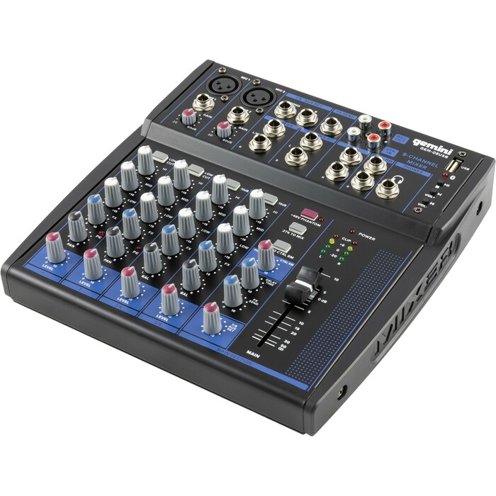 Gemini GEM-08USB 8-Channel Compact Analog Mixer, USB