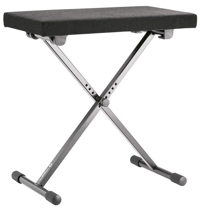 K&M 14066 Height-Adjustable Keyboard Bench, Black Fabric