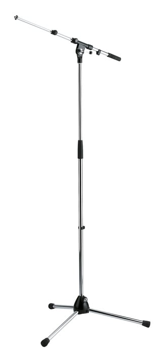 K&M 210/9-CHROME 35"-63" Microphone Stand With 18"-30" Boom Arm, Chrome