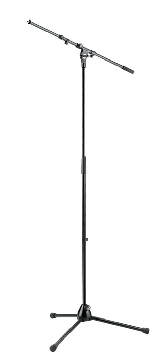 K&M 210/9-BLACK 35"-63" Microphone Stand With 18"-30" Boom Arm, Black