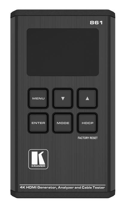 Kramer 861 Handheld 4K Video Generator, Analyzer, And Cable Tester