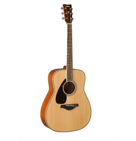 Yamaha FG820 Dreadnought - Left-Handed Acoustic Guitar, Solid Spruce Top And Mahogany Back And Sides