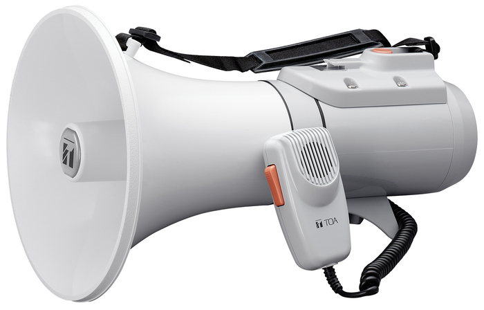 TOA ER-2215W 15W Shoulder Megaphone With Whistle, White Or Gray