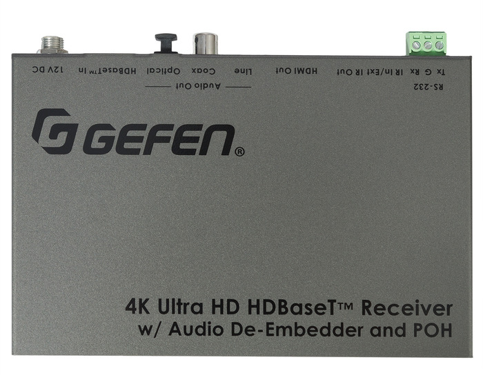 Gefen EXT-UHDA-HBTL-RX 4K Ultra HD HDBaseT Receiver With Audio De-Embedder And POH