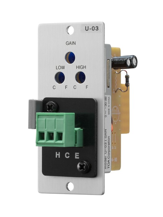 TOA U-03S Unbalanced Line Input Module With High / Low-Cut Filters, Removable Terminal Block