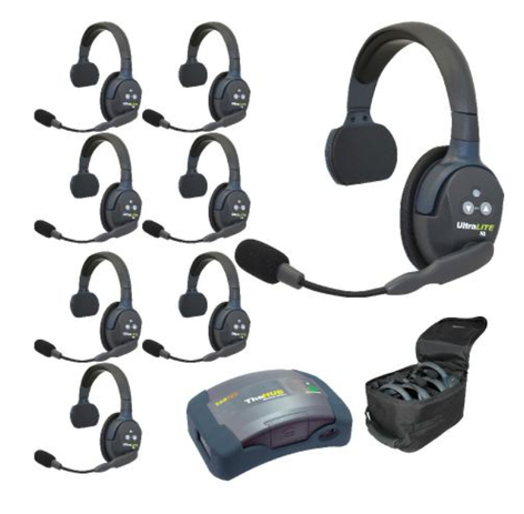Eartec Co HUB8S Eartec UltraLITE/HUB Full Duplex Wireless Intercom System W/ 8 Headsets