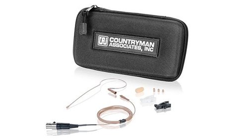 Countryman E6DW7L2SL E6 Directional Earset Mic With TA4F And Low Gain, 2mm Light Beige