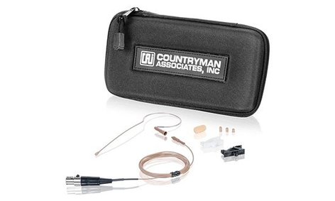 Countryman E6DW7T2SL E6 Directional Earset Mic With TA4F And Low Gain, 2mm Tan