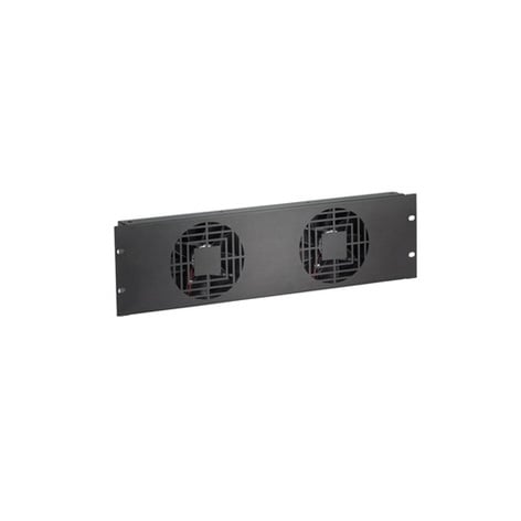 Chief NAF32QBA 3RU Black Aluminum Two Fan Rack Panel