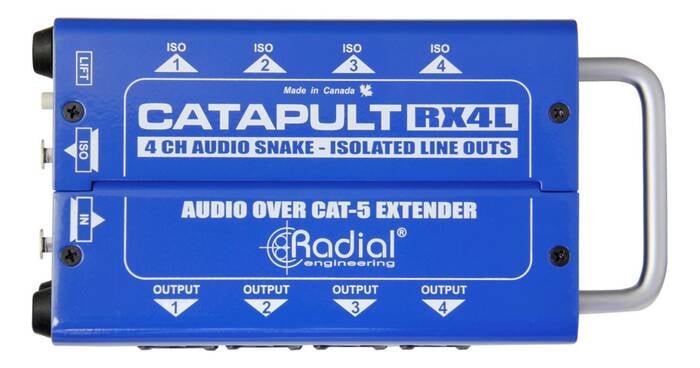 Radial Engineering CATapult RX4L 4-Channel Receiver, Balanced Outs, Line-Level Transformers, Uses Shielded CAT5