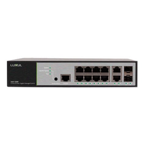 Luxul XMS-1208P 12-Port/8 PoE+ Front-Facing Rackmount Switch