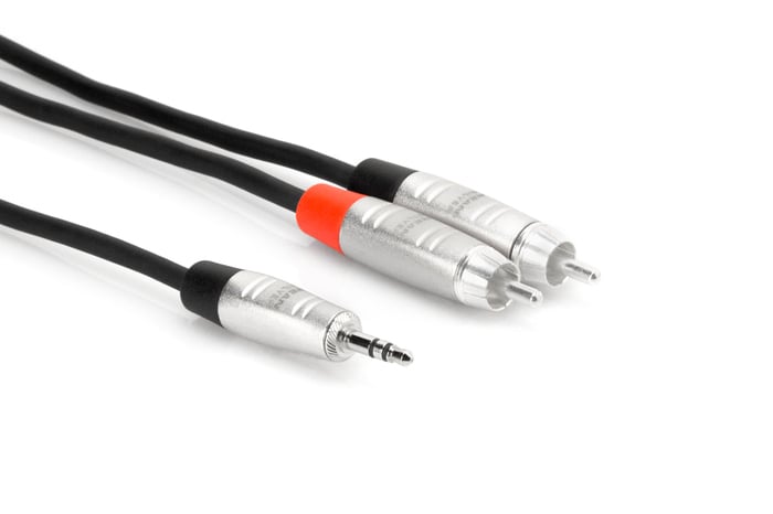 Hosa HMR-003Y 3' REAN 3.5 Mm TRS To Dual RCA