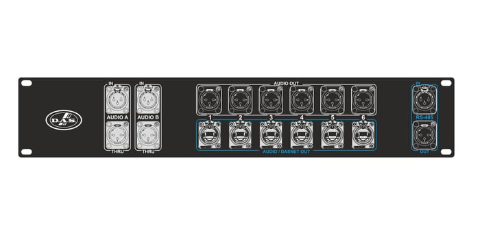 DAS DASNET-PATCH-26 Patchbay For DASnet, EtherCON Output, 2 In / 6 Out