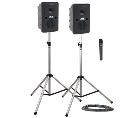 Anchor Go Getter Deluxe Package 1 GG2-U2 And GG2-COMP Speakers, SC-50NL Cable, 2x SS-550 Stands And Wireless Mic