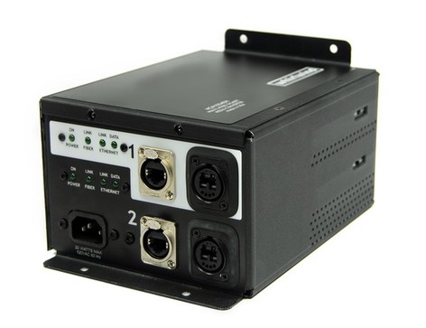 Whirlwind MCS1004 1RU 2x CAT5e To OpticalCON Quad Single Mode Media Converter