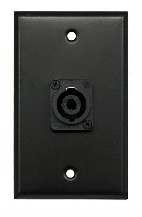 Whirlwind WP1B/1NL4 Single Gang Wallplate With NL4 Connector, Black