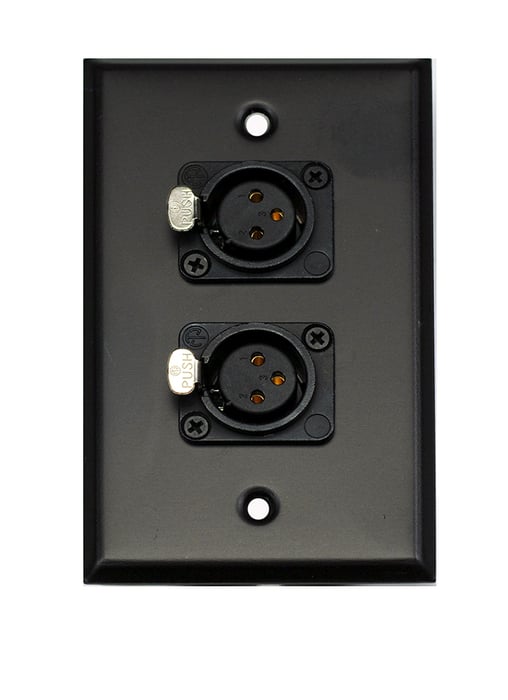 Whirlwind WP1B/2FNS Single Gang Wallplate With 2 XLRM Connectors And Screw Termination