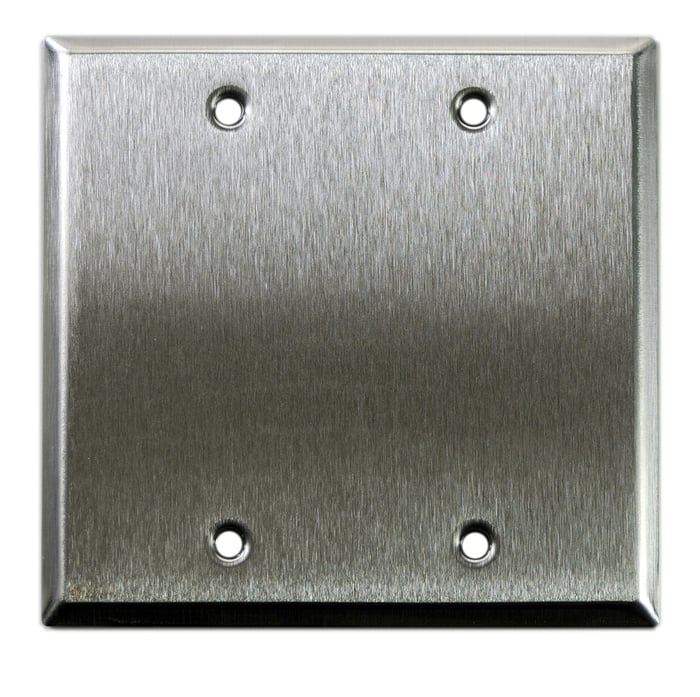 Whirlwind WP2/0H Dual Gang Blank Wallplate, Silver