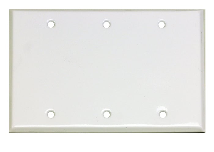 Whirlwind WP3WH/0 3 Gang Blank Wallplate, White