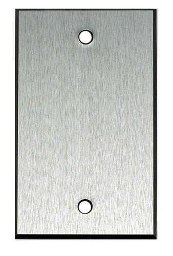 Whirlwind WPX1/0H .125" Single Gang Blank Wallplate, Clear Anodized Aluminum