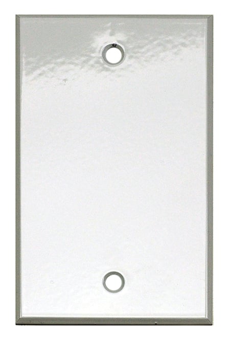 Whirlwind WPX1WH/0H .125" Single Gang Blank Wallplate, Semi-gloss White