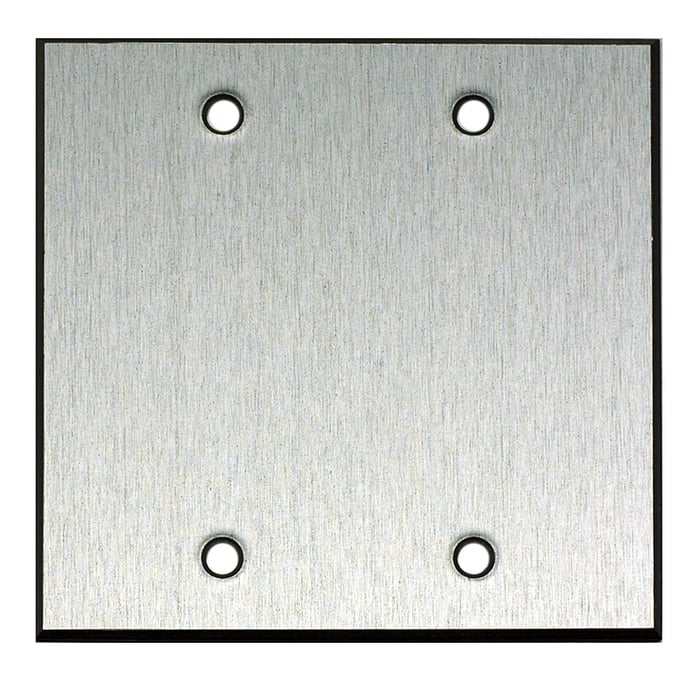 Whirlwind WPX2/0H .125" Dual Gang Blank Wallplate, Clear Anodized Aluminum