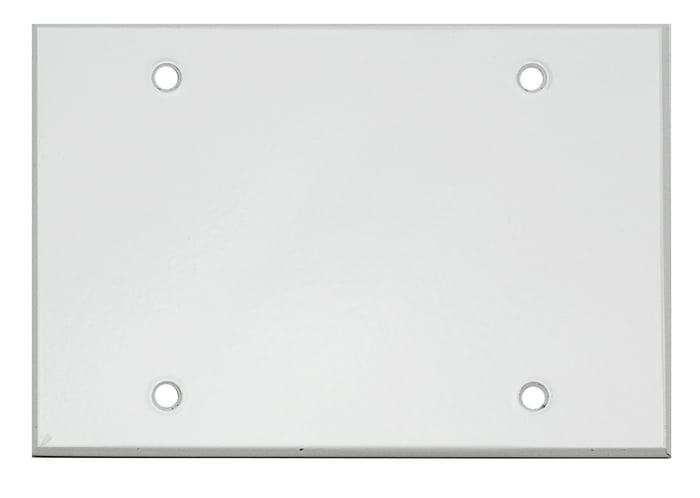 Whirlwind WPX3WH/0H .125" 3 Gang Blank Wallplate, Semi-gloss White