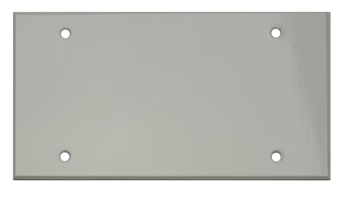 Whirlwind WPX4WH/0H .125" 4 Gang Blank Wallplate, Semi-gloss White