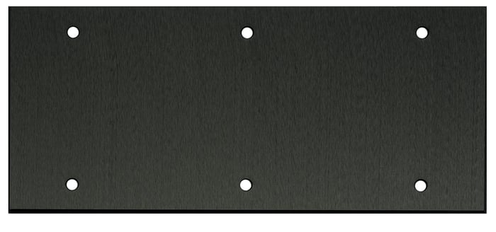 Whirlwind WPX5B/0H .125" 5 Gang Blank Wallplate, Black Anodized Aluminum