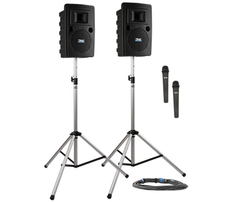 Anchor Liberty 2 Deluxe Package 2 LIB2-U2 And LIB2-COMP Speakers, SC-50NL Cable, 2x SS-550 Stand And 2x Wireless Mics
