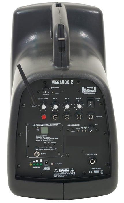 Anchor MegaVox 2 Deluxe Package 1 AIR MEGA2-XU2 And MEGA-AIR Speakers, SC-50 Cables, 2x SS-550 Stands And Wireless Mic