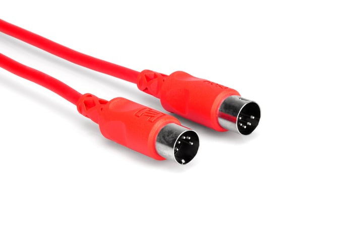 Hosa MID-310RD 10' 5-pin DIN To 5-pin DIN MIDI Cable, Red