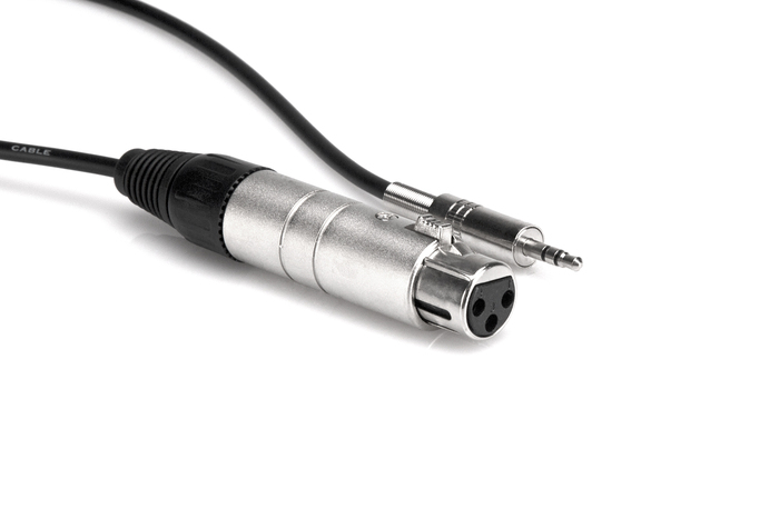 Hosa MIT-156 18" XLRF To 3.5mm TRS Impedance Transformer Cable (Low-Z To Hi-Z)