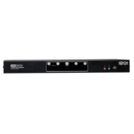 Tripp Lite B004-2DUA4-K 4-Port Dual Monitor DVI KVM Switch With Audio And USB With Cables