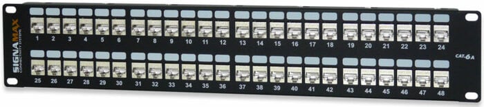 West Penn 48458S-C6A 48-Port Category 6A 10G Screened Patch Panel, T568A/B Wirin