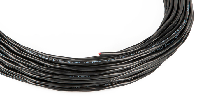 West Penn 291-250-BLACK Wire 250ft 2c 22ga Foil Shld