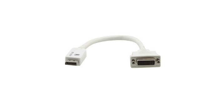 Kramer ADC-DPM/DF2 Mini DisplayPort To DVI Passive Adapter Cable, White (7.9")